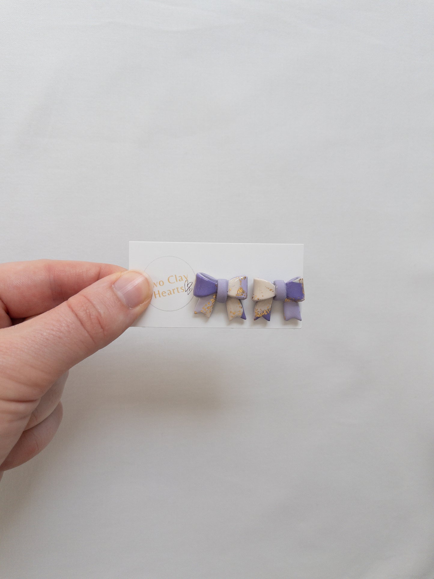 Pastel Gold Leaf Bow Studs