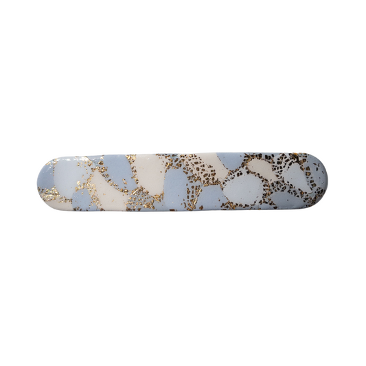 Blue and Gold Capsule Hair Barrette