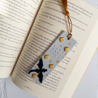 Dragon design bookmark on an open book page
