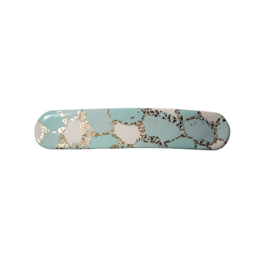Green and Gold Capsule Hair Barrette