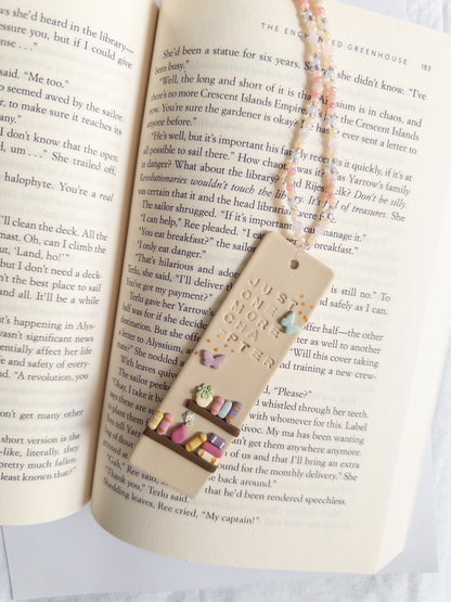 Polymer Clay Bookmark on top of open book page