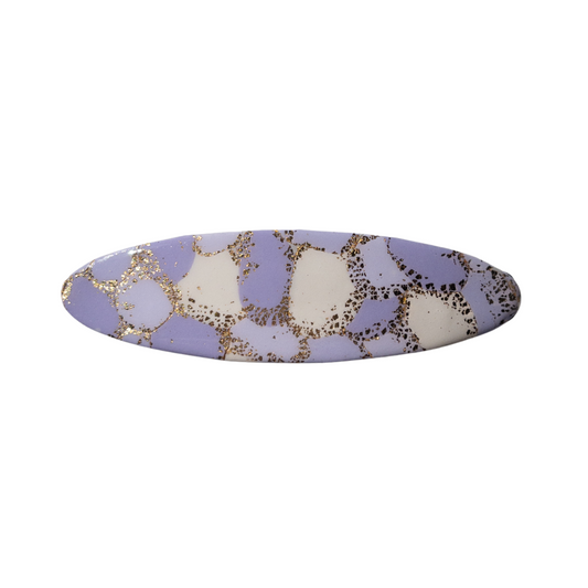 Purple and Gold Oval Hair Barrette