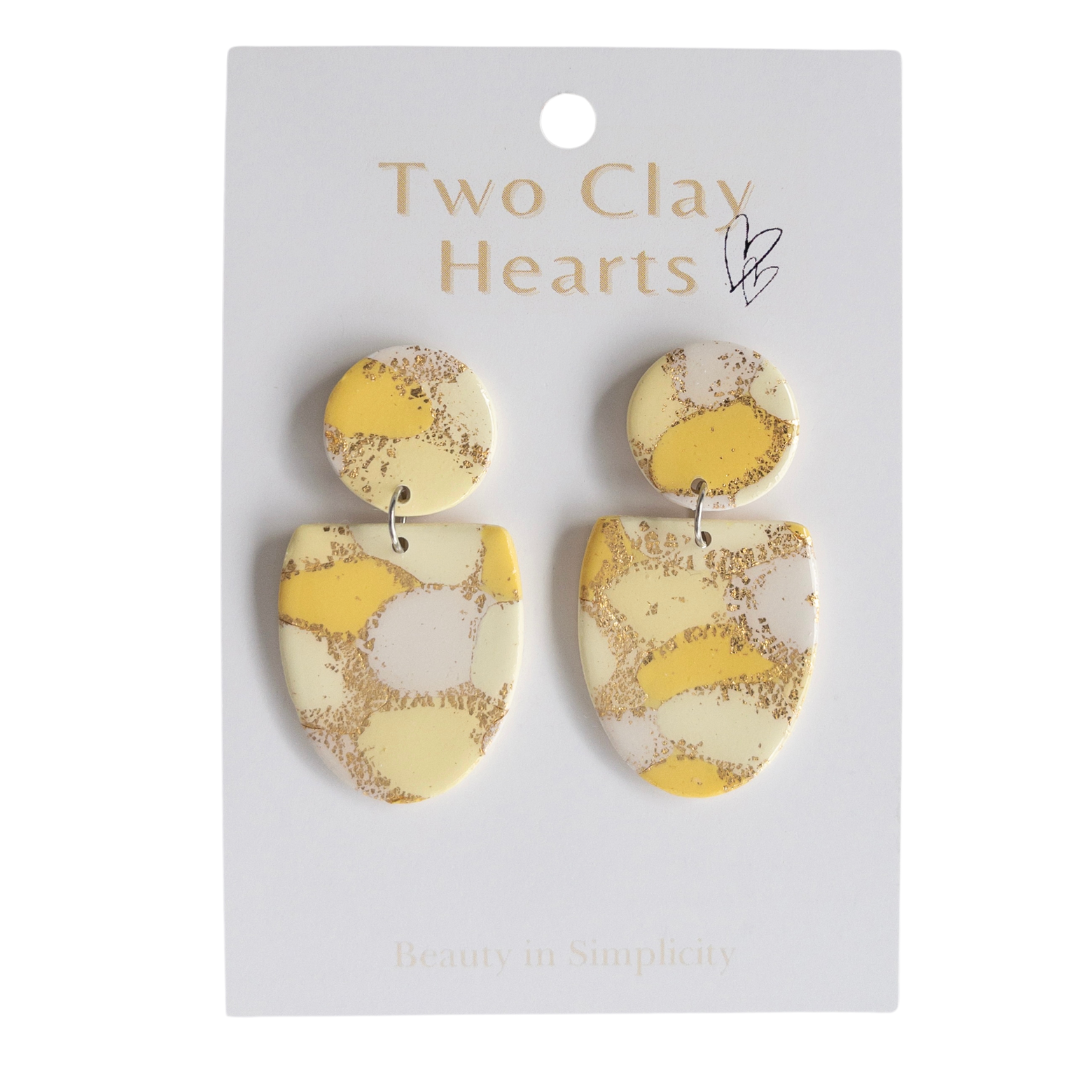 Summer Yellow Gold Oval Clay Earring