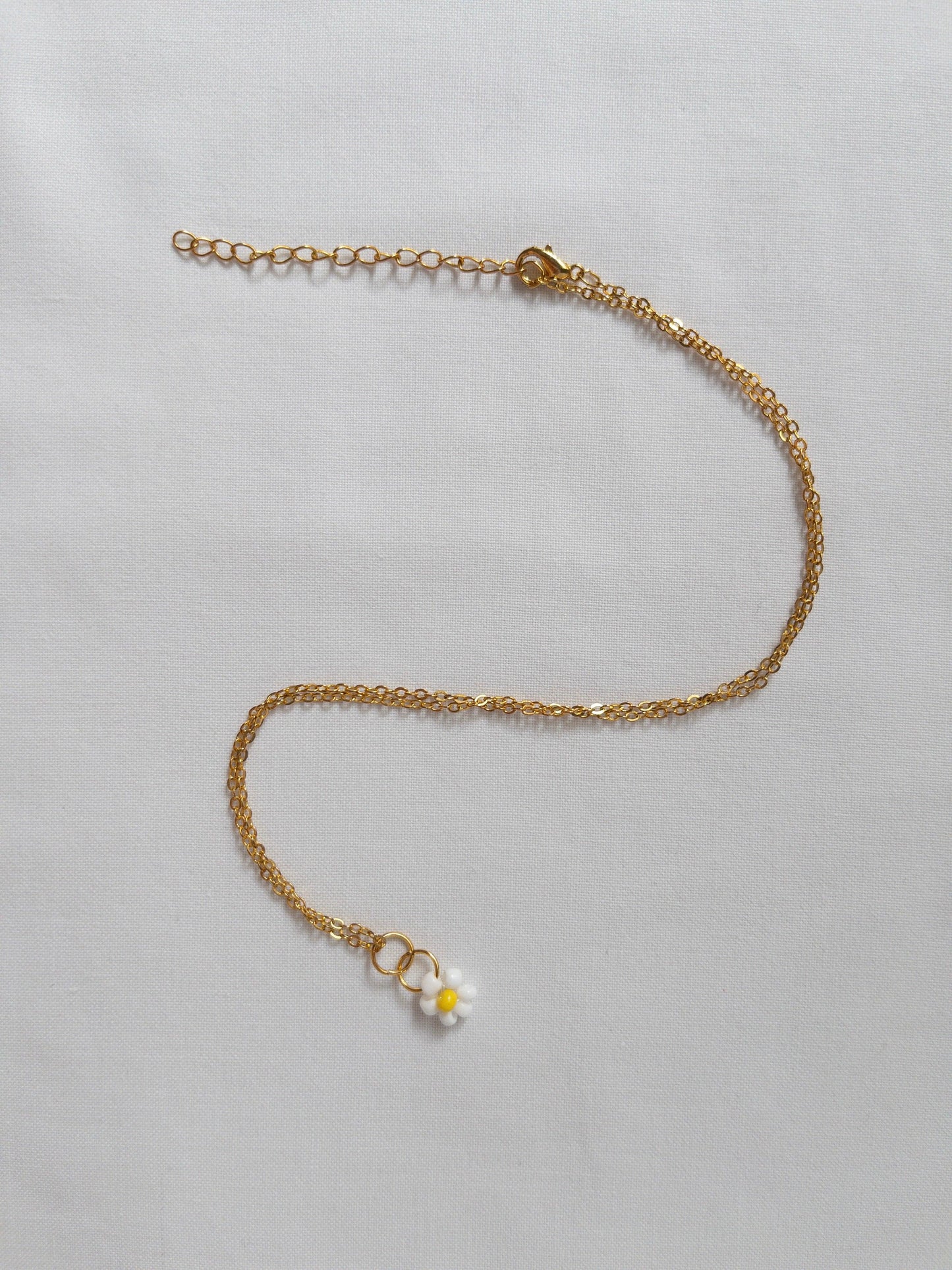 Beaded Daisy Necklace - Two Clay Hearts