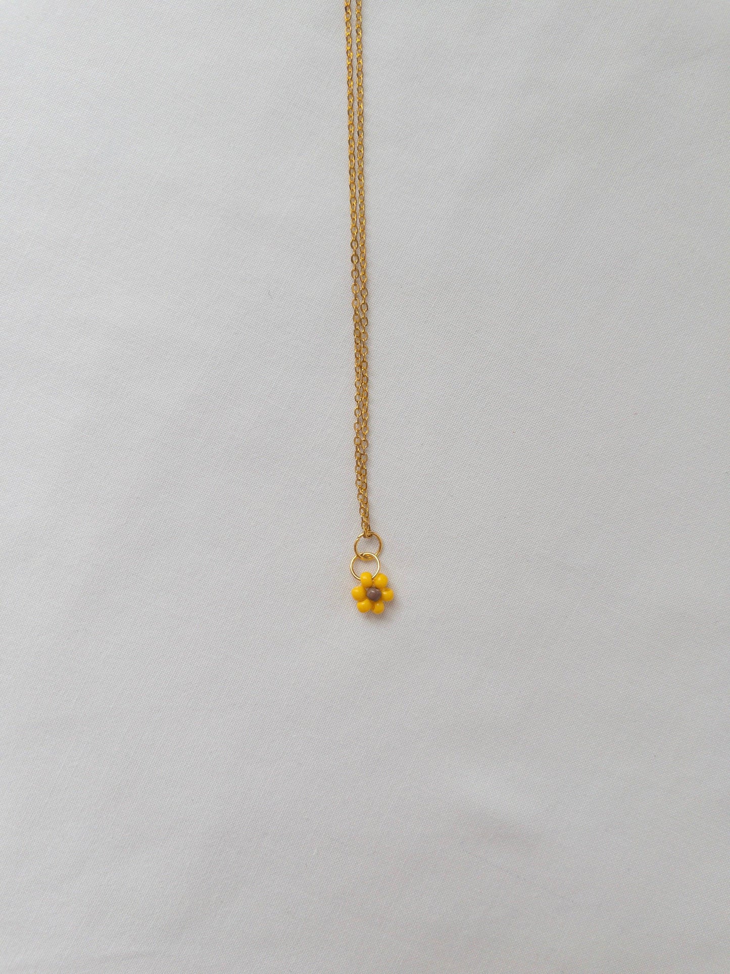 Beaded Sunflower Necklace - Two Clay Hearts