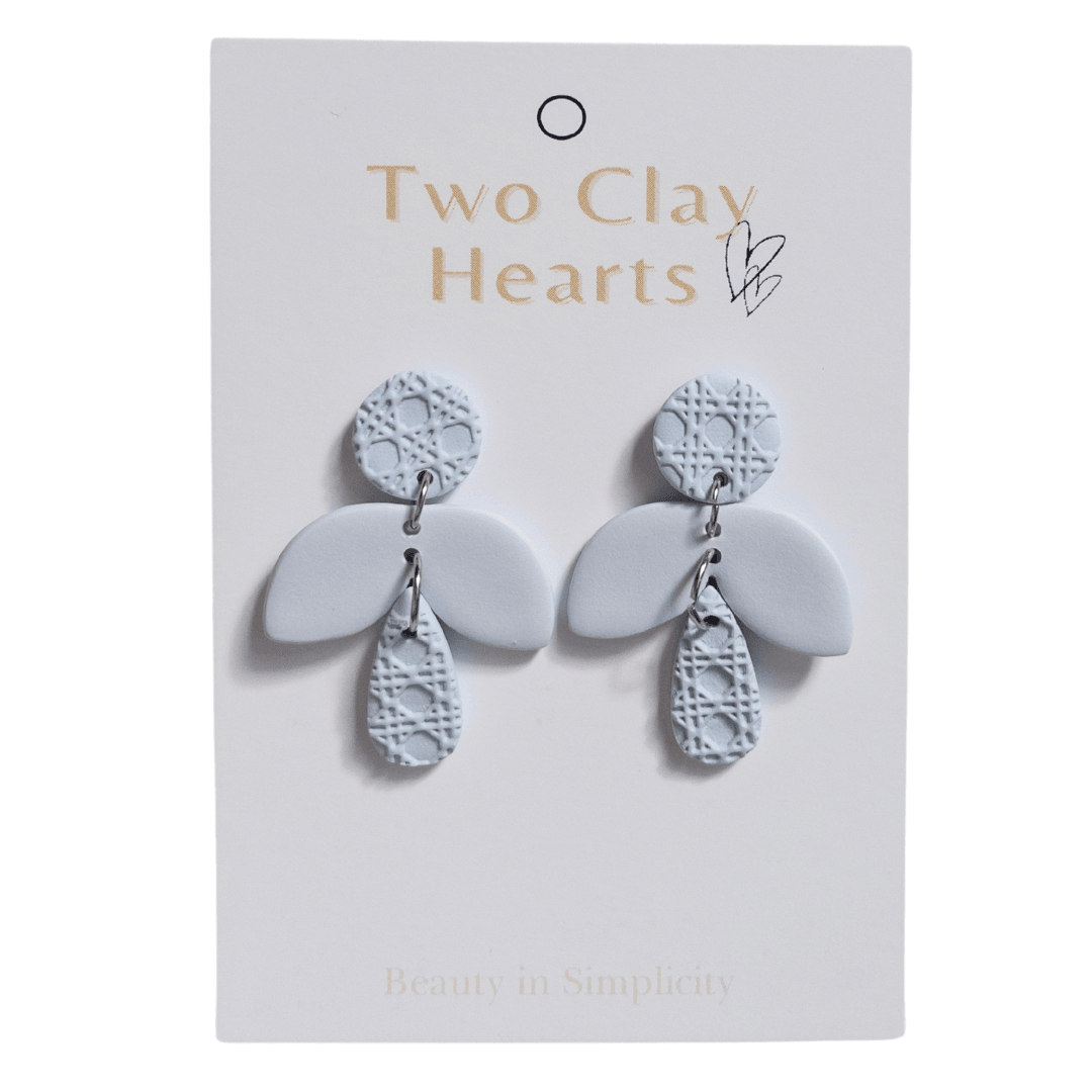 Blue Clay Rattan Firefly Earring - Two Clay Hearts