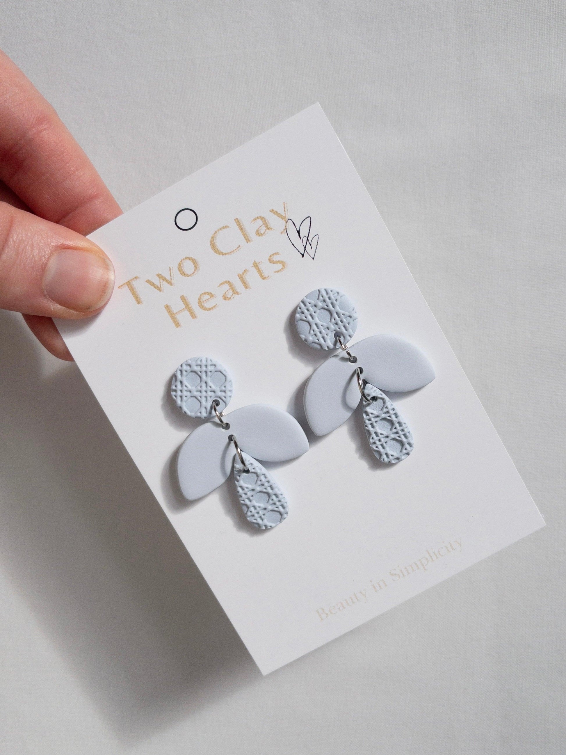 Blue Clay Rattan Firefly Earring - Two Clay Hearts