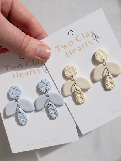 Blue Clay Rattan Firefly Earring - Two Clay Hearts