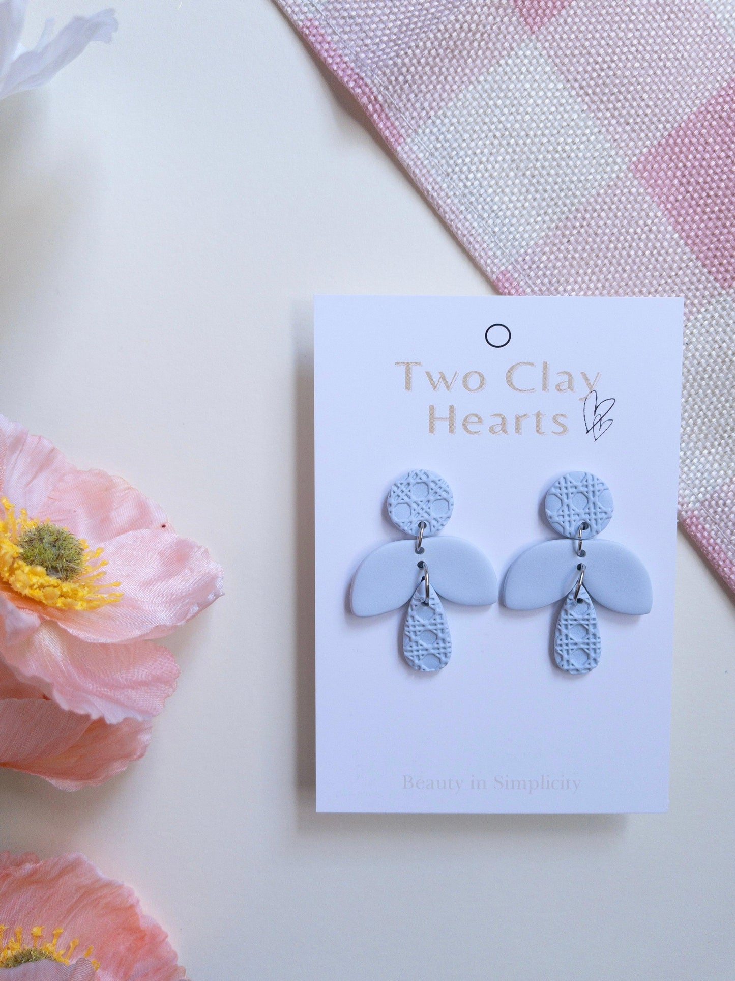 Blue Clay Rattan Firefly Earring - Two Clay Hearts