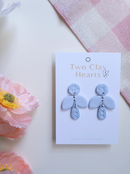 Blue Clay Rattan Firefly Earring - Two Clay Hearts