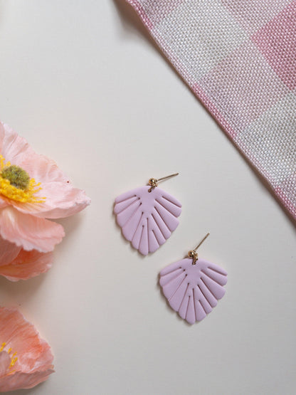 Feminine Pink Clay Statement Earrings - Two Clay Hearts