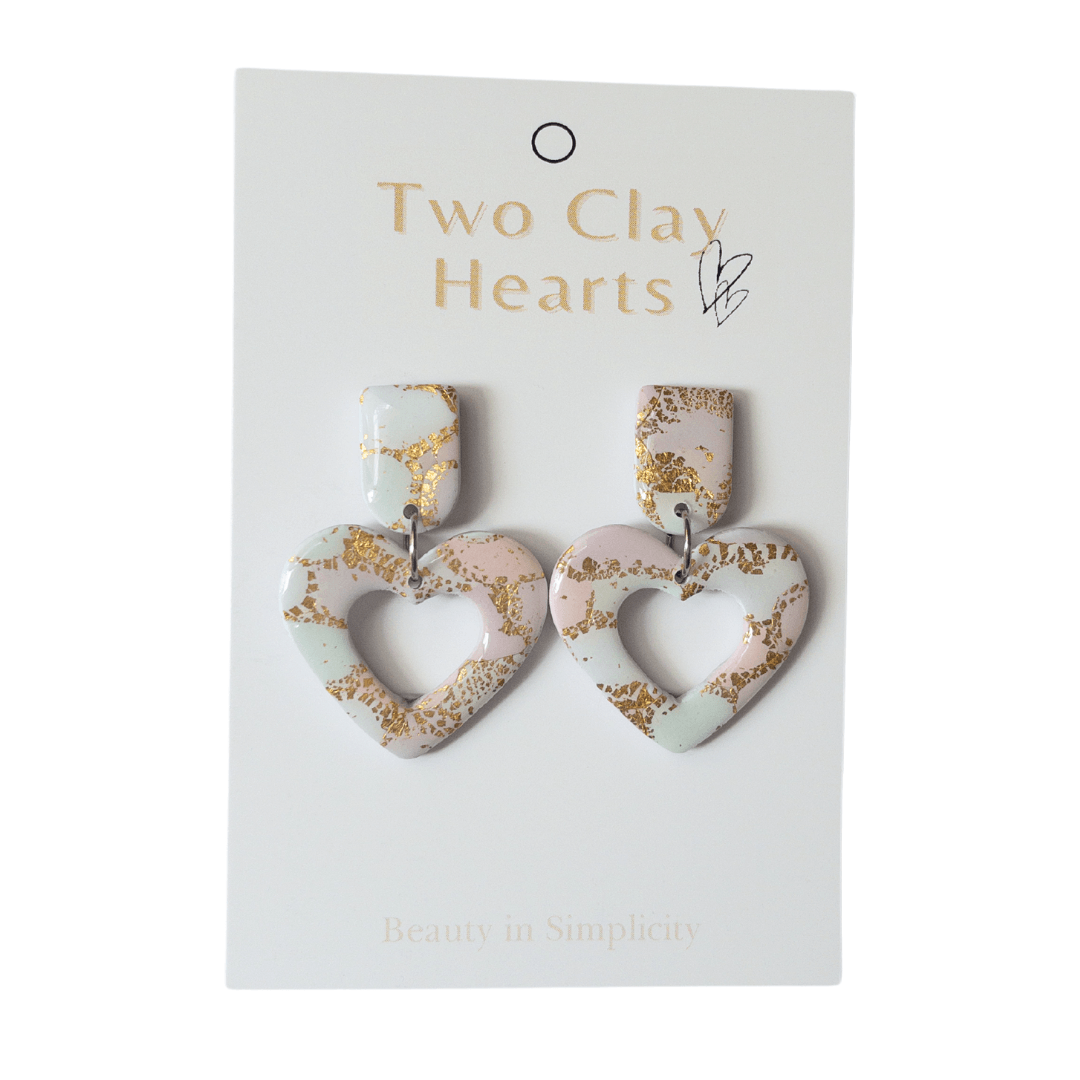 Lover Rainbow Heart Earring - Two Clay Hearts