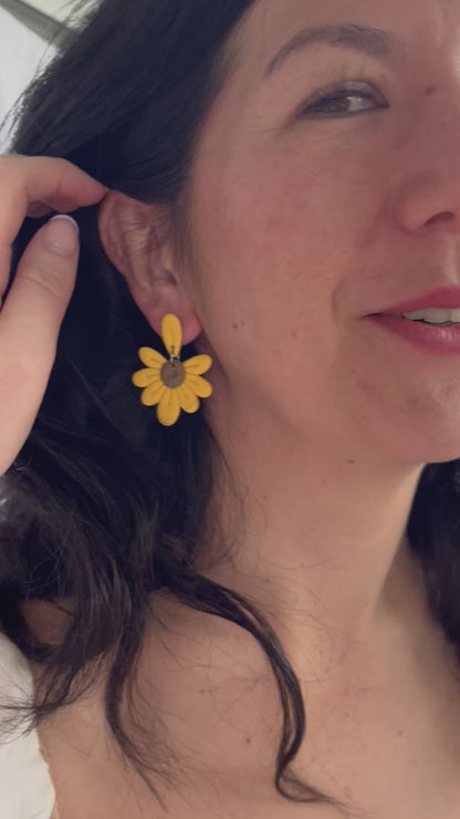 Sunflower Petal Drop Earring