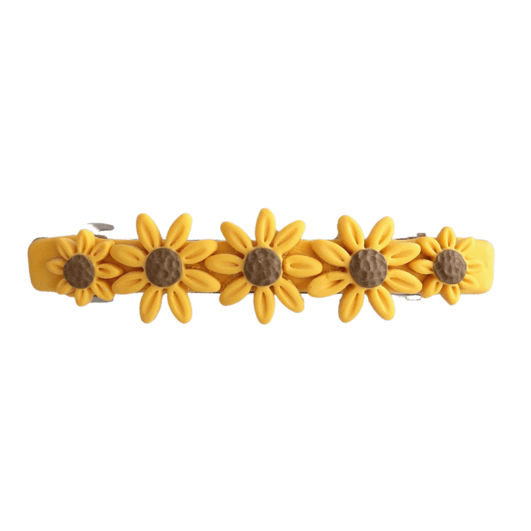 Polymer Clay sunflower shaped, hair barrette