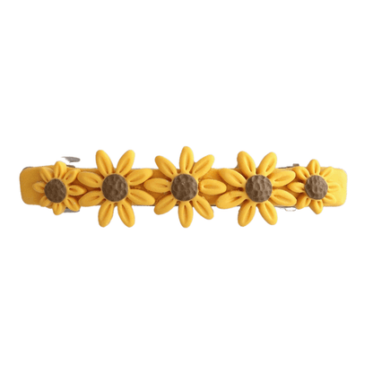 Polymer Clay sunflower shaped, hair barrette