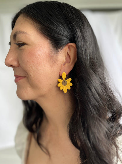 Sunflower Petal Drop Earring - Two Clay Hearts