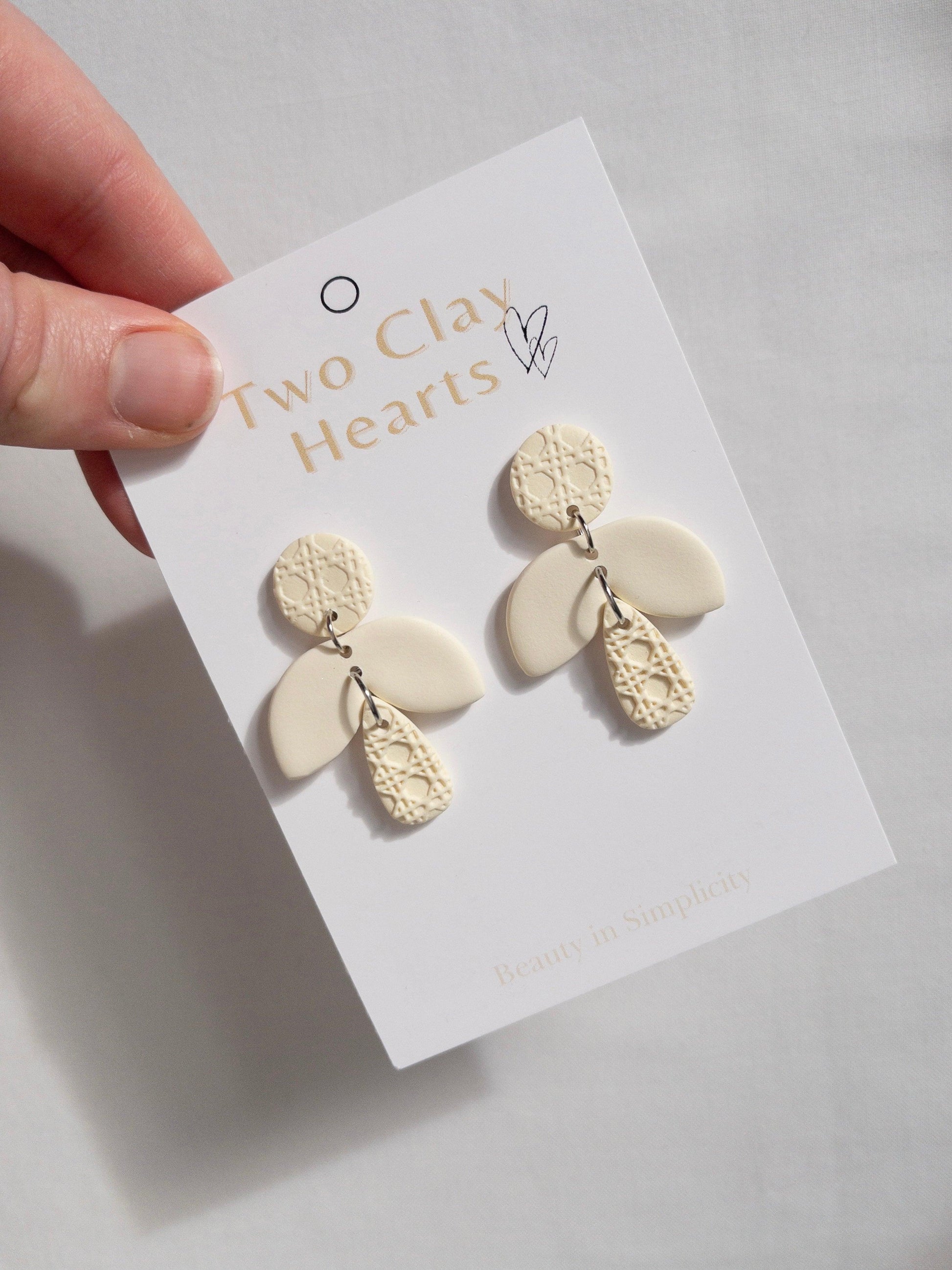 Yellow Clay Rattan Firefly Earring - Two Clay Hearts